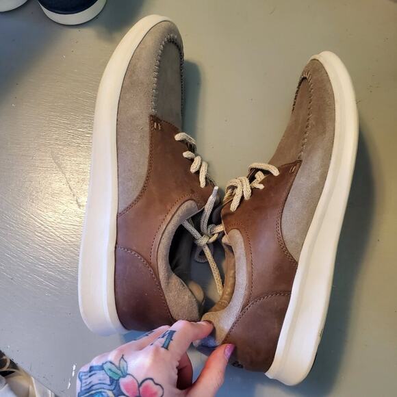 UGG Australia Treadlite Mens Lace Up Boat Shoes Tan Brown Leather Men's Size 9 - Picture 4 of 10